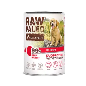 Raw Paleo Beef & Rabbit Puppy Can — 400g